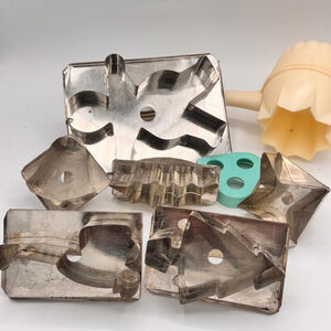 Vintage Soldered Tin Cookie & Sandwich Cutters Mod-Century Kitchen Tools